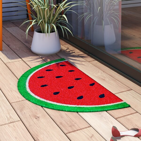 Ebern Designs Achraf Non-Slip Polka Dots Outdoor Doormat